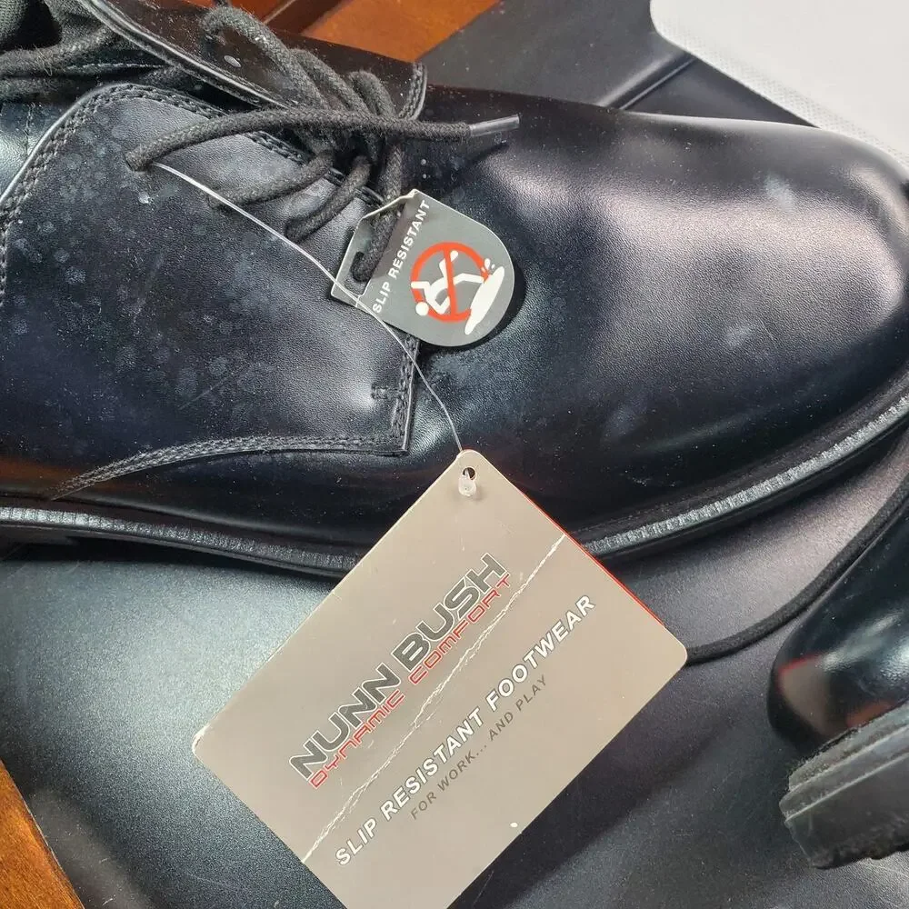 Nunn Bush Slip Resistant Mens Shoes Black Size 11 New Work Service Loafers